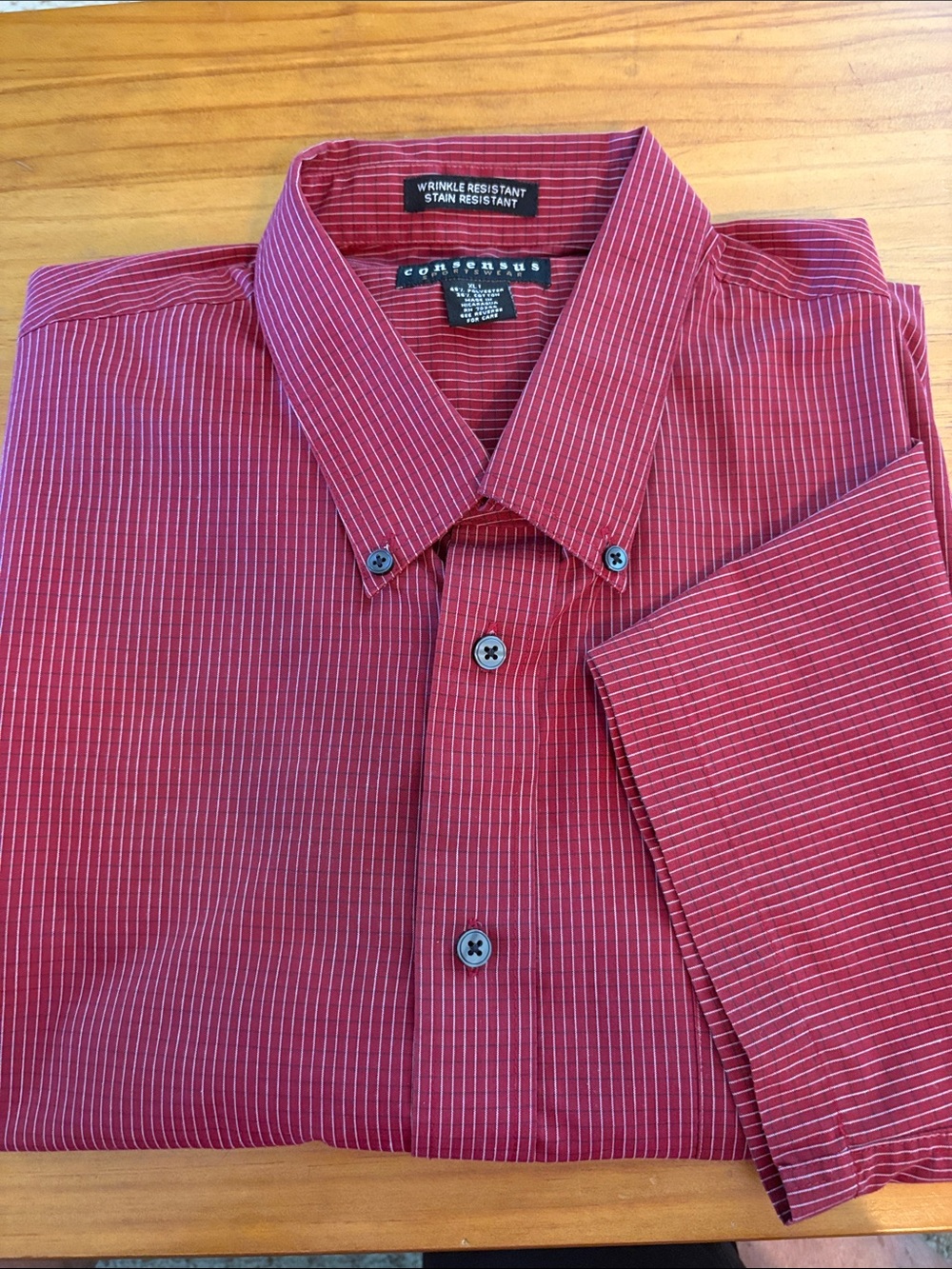 Consensus Men's Red Plaid Button-Down Shirt